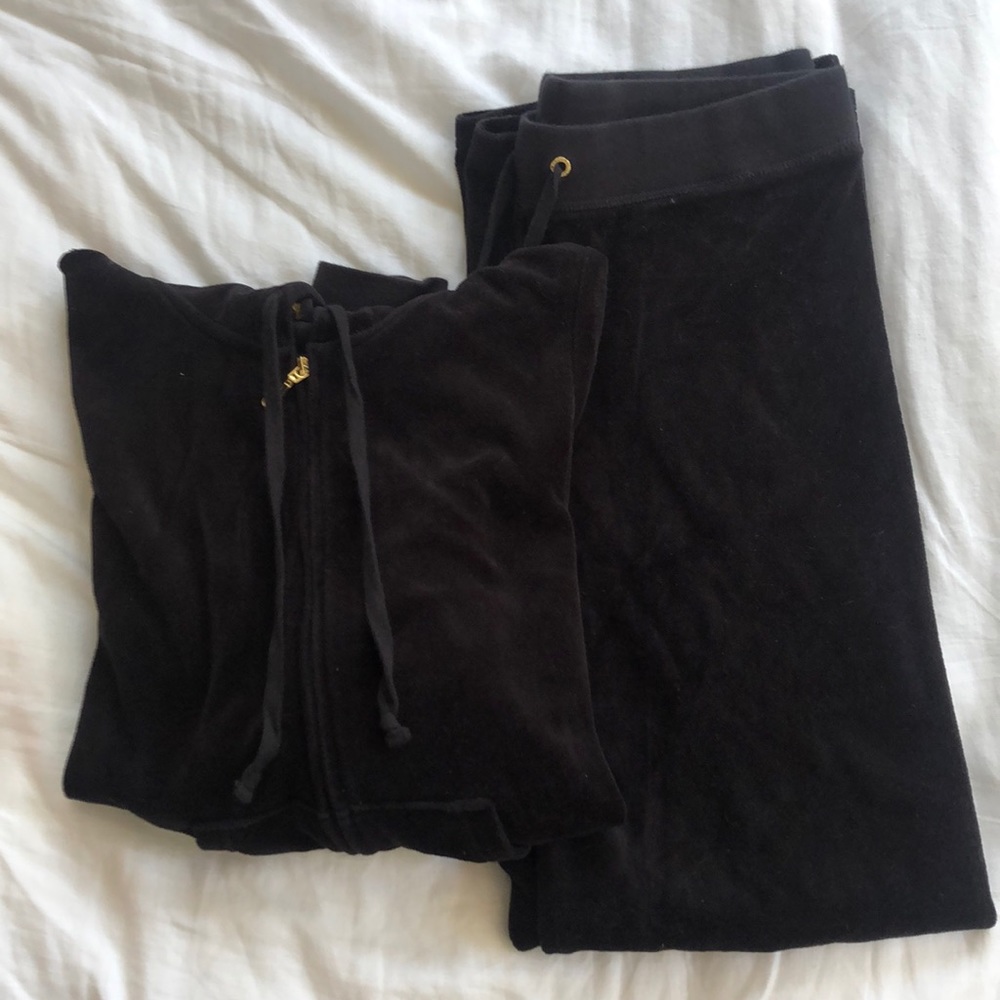 Juicy Couture velour black tracksuit size small